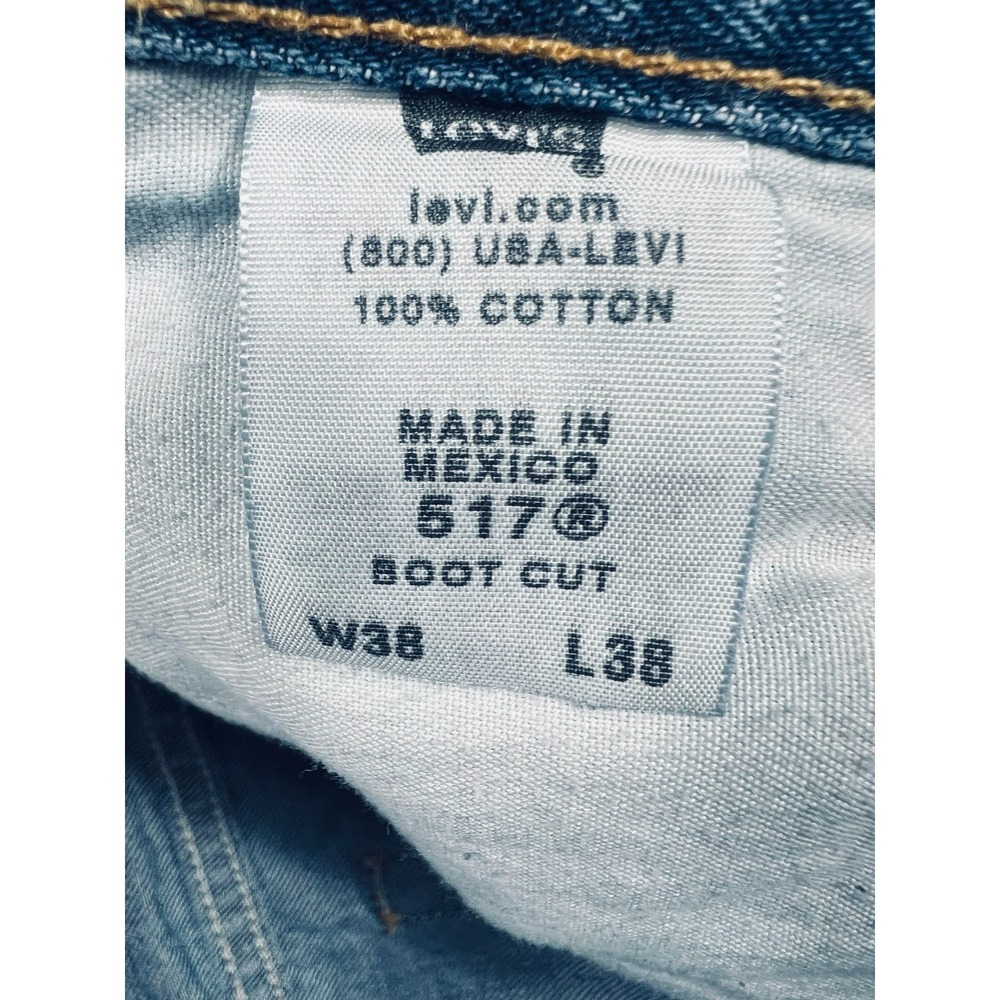 Levi's 517 Boot Cut Jeans Mens 38x38 (36x34 Actual) Blueโ Denim Medium Wash READ - Picture 11 of 15